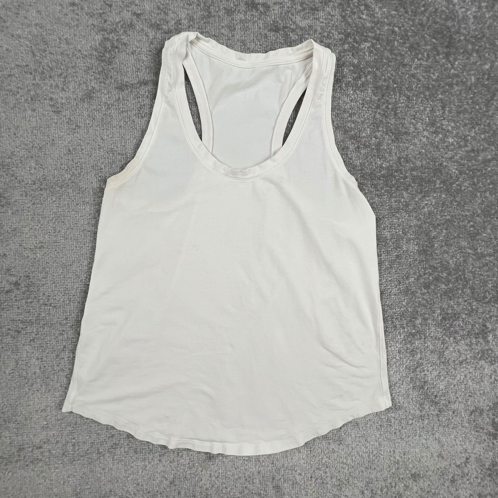 Lululemon Womens White Racerback Activewear Tank Top Sleeveless Scoop Small